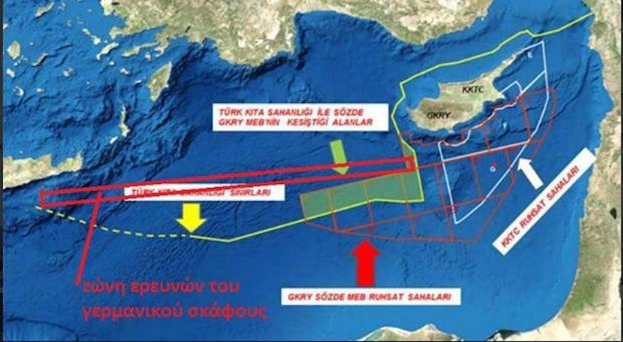 Γιατί οι Τούρκοι κάνουν έρευνες με γερμανικό πλοίο μεταξύ Κρήτης και Κύπρου